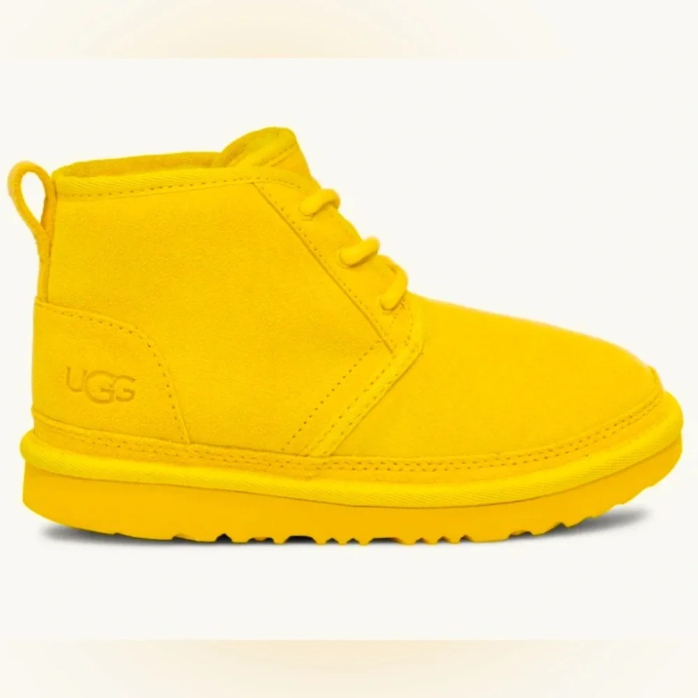 UGG NEUMEL II kids toddler boots shoe lace inner Sherpa lined treadlite size 6c - Picture 1 of 14